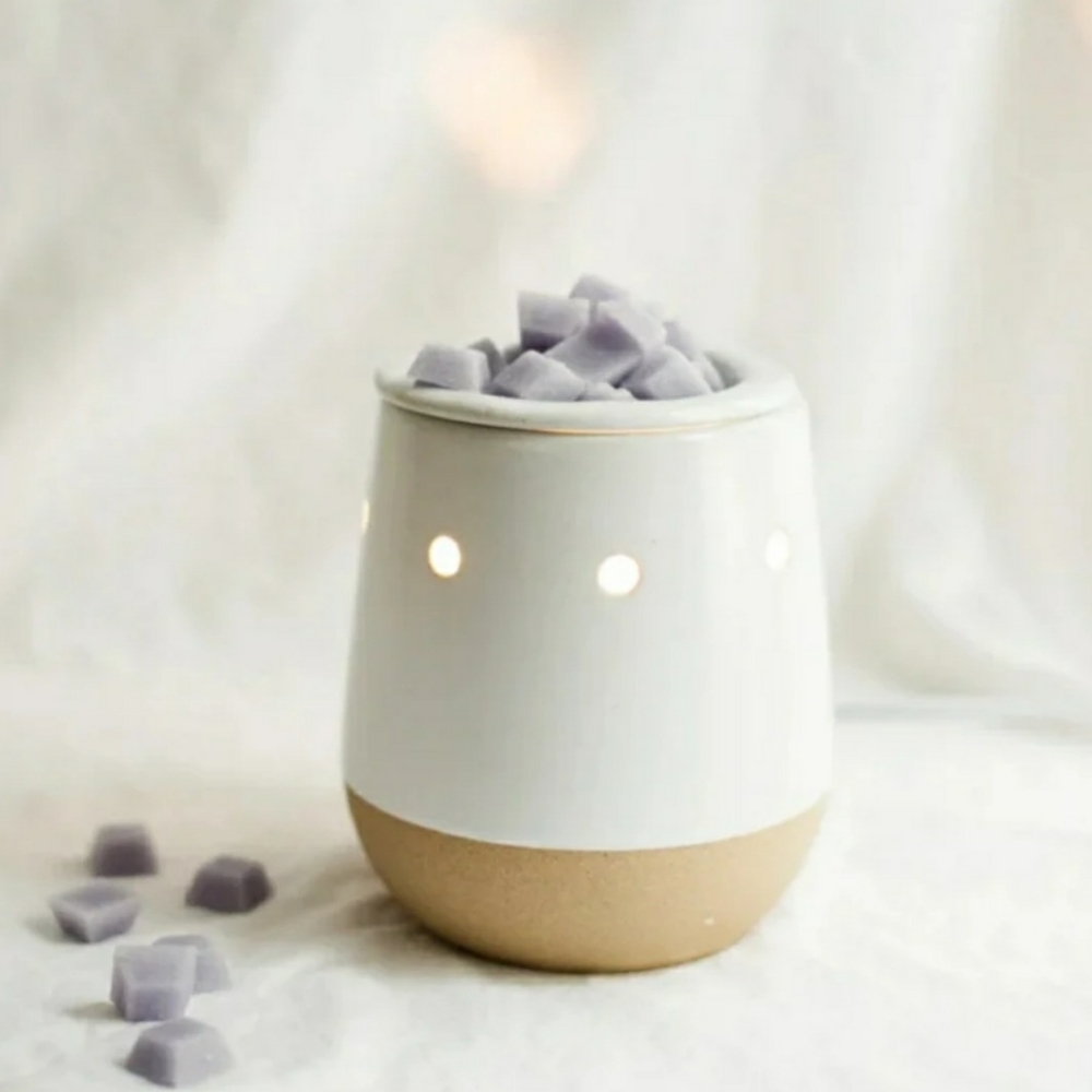 Electric Wax Melt Warmer, 6" Matte White Warmer with Ceramic Finish